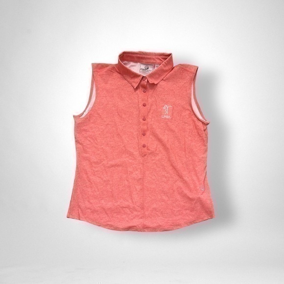 FORAY GOLF Core Sleeveless Polo in Pink/Clear LPGA - Picture 1 of 6